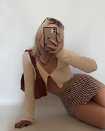 Kameli Gingham Mini Skirt - Brown