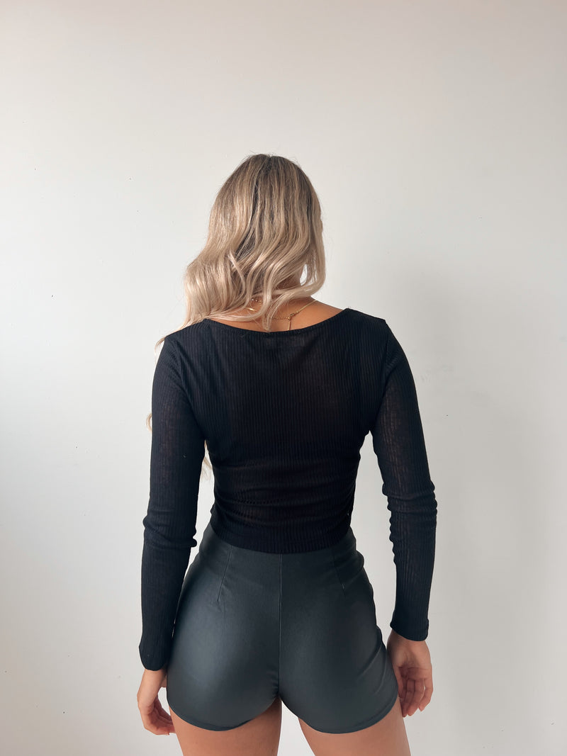 Tegan Long Sleeve Top - Black