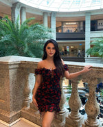 Diana Mini Dress - Red Florals