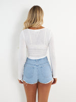 Tegan Long Sleeve Top - White