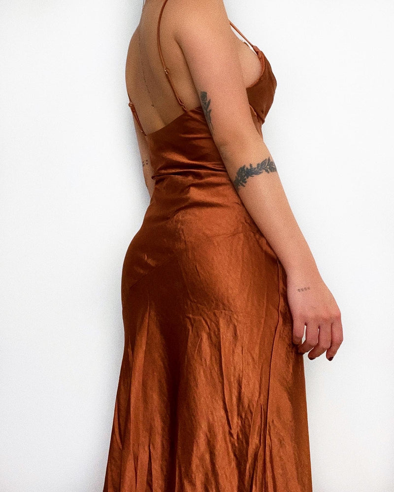 Hazel Satin Maxi Dress