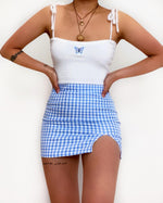 Kameli Gingham Mini Skirt - Blue