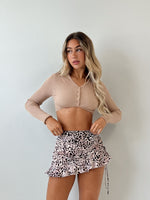Zendaya Mini Skirt - Beige/Brown