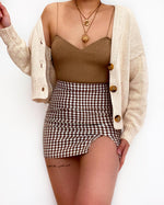 Kameli Gingham Mini Skirt - Brown