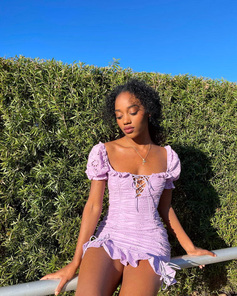 Amelia Floral Mini Dress - Purple