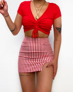 Kameli Gingham Mini Skirt - Red