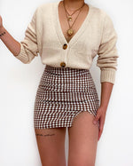 Kameli Gingham Mini Skirt - Brown