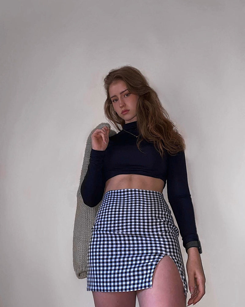 Kameli Gingham Mini Skirt - Black/White