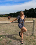 Genevieve Floral Mini Dress - Navy