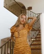 Amelia Floral Mini Dress - Yellow