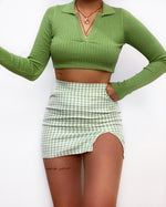 Kameli Gingham Mini Skirt - Green